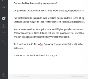 grammarly estimate speaking time