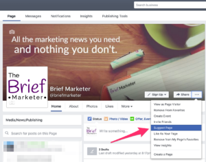 how to suggest your facebook page to an email list