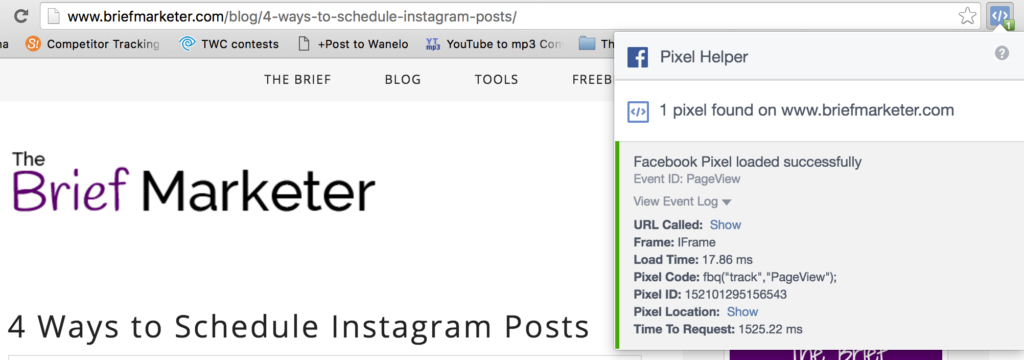 facebook pixel helper chrome extension