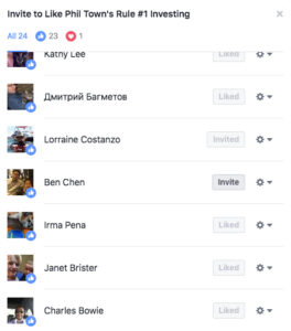 invite people who liked a post to like the business page on facebook