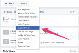 suggest page on Facebook