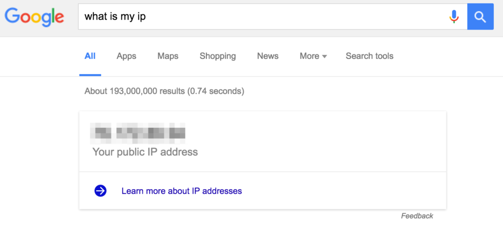 find your ip address in google